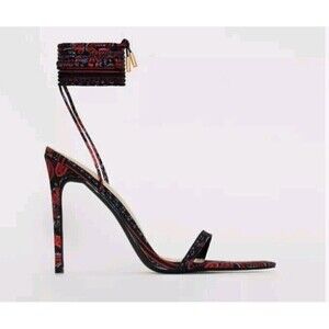 Simmi London Shoes Lace Up Leg Heels Size 6 Estella 1 Claremont Twins Paisley